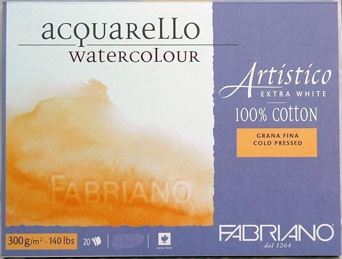 Fabriano Artistico 140 lb. Cold Press 20 Sheet Block 9x12" - Extra White - Image 7