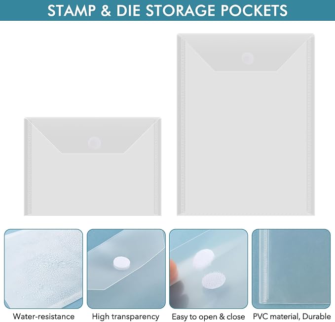 BAOFALI 30 Pcs/Set 7x5inch Clear Stamp and Die Storage Pockets, Stamp Storage Bags, Plastic Envelopes, DIY Scrapbooking Storage Die Cuts for Stencil Storage Card Making Cutting Dies - Image 4