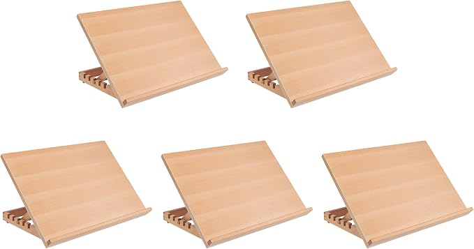 SoHo Urban Artist 12x16-5 Pack - Adjustable Portable Drawing Board Stand Easel, 5 Positions, Natural Beechwood Finish by SoHo+Urban+Artist