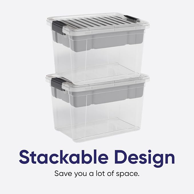 Superio Storage Container Organizing Bin with Removable Tray Deep Plastic Tools, Sewing, Crafts Box, 8.75 Qt, 3 Pack - Image 6