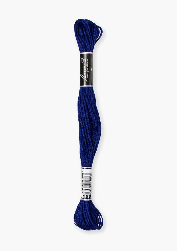 12 Pack of Premium Embroidery Thread Luca-S, 100% Giza Cotton, Oeko TEX Certified Stranded Cotton - 150 / DMC 820 / Anchor 149 - Image 2