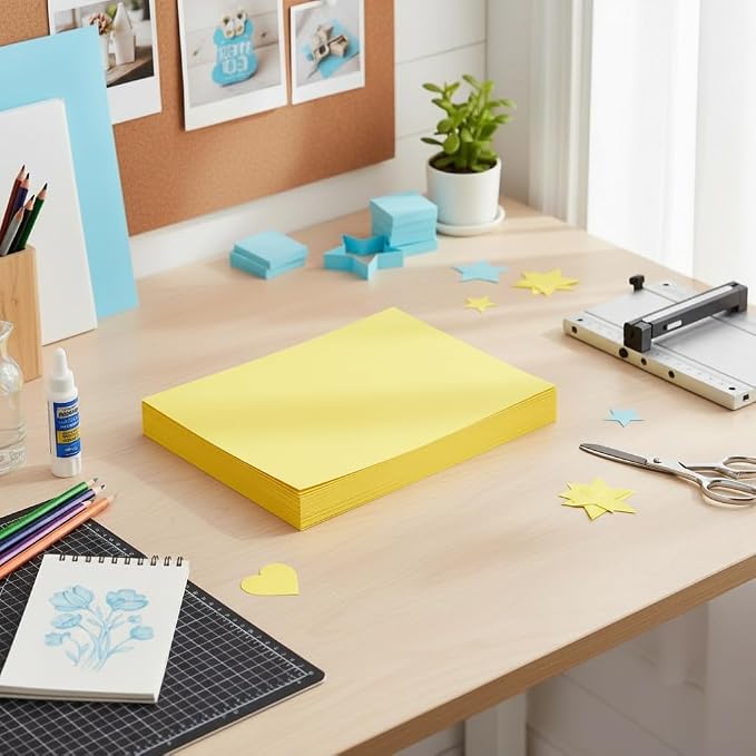 Vellum Bristol Cover Sheets, 67 Pound, (147 GSM) Smooth Finish, 250 Sheets Pack. – Cardstock for Crafting, Printing And More. (10, Canary, 8.5"x11") - Image 5