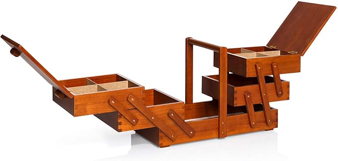 Prym 612551 Nähkasten aus dunklem Holz, Workers, Dark Wood, Brown, L - Image 2