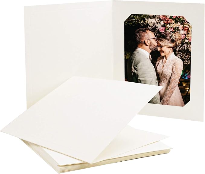 Golden State Art, Paper Photo Folders, for 6x8/8x10 Picture, 10 Pack, Ivory by GoldenStateArt
