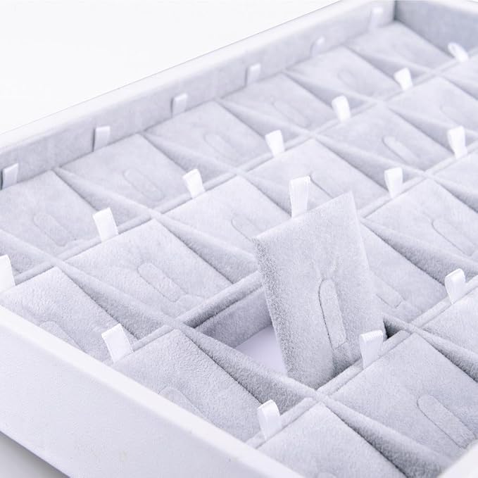 Velvet Stackable Jewelry Tray 28 Grids Rings Organizer Display Showcase Jewelry Display Tray - Image 3