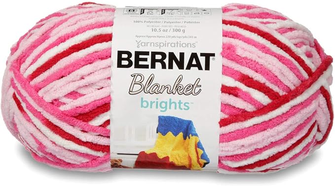 Bernat Blanket Bright Yarn, Raspberry Ribbon Varg by Bernat