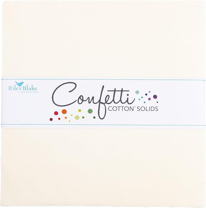 Confetti Cotton Solids LeCreme 42 10-inch Squares Layer Cake Riley Blake 10-120-LECREME-42 by Riley+Blake+Designs