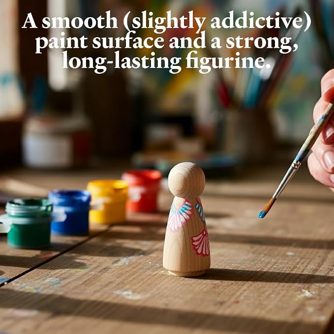 Wood Peg Dolls, 1-1/8 Inch Round Baby Shape Peg People, Pack of 100 Wooden Dolls, Strong Birch Wood People Figures, Peg Dolls Unfinished, Wooden Pegs for Crafts - Image 3