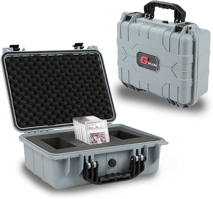 CROSSDESIGN Storage Box for Collectible Cards, Tools, Screws, Craft Supplies DIY Adjustable Organizer Box with Removable Dividers & Protective Foam, Lightweight Stackable Storage Container Gray by CROSSDESIGN
