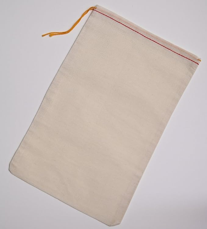 Celestial Gifts Cotton Muslin Drawstring Bags, 10pcs, 8x12, Large Bulk | 100% Cotton, Made in USA, Red Hem & Orange Drawstring, Large Bags For Shoes, Parts, Gifts, Party Favors & DIY Crafts by CelestialGifts