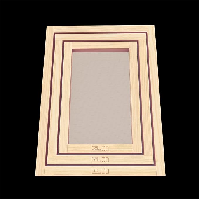 Caydo 6 Pieces 3 Size Wood Silk Screen Printing Frame with Mesh | Silk Screen 10 x 14 Inch, 8 x 12 Inch, 6 x 10 Inch - Image 3