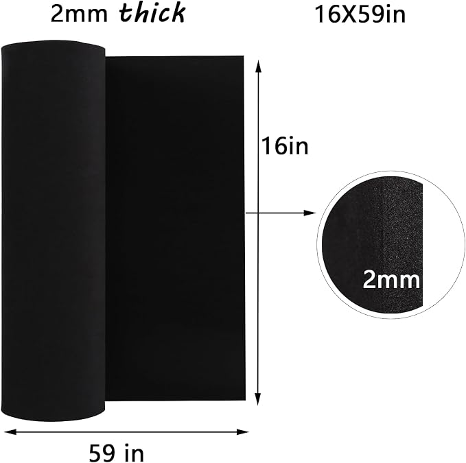 AMZQNART EVA Foam 2mm, Cosplay Foam Roll 16 x 59in (6.5sqft) Black, Suitable for Large Foam Cosplay Modeling, DIY Projects, Crafts, Ultra High Density 90 kg/m3. | High Density, High stability, Craft Armor and Weapons, Halloween Costumes, Christmas, Eas... - Image 2