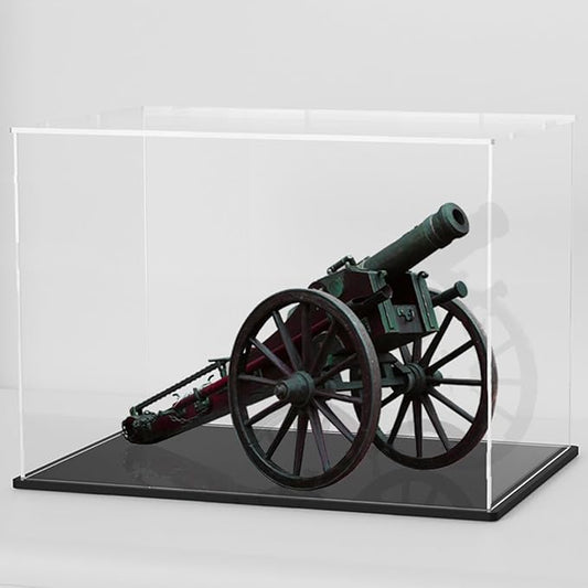 Clear Acrylic Display Case with Black Base, Assemble Dustproof Showcase Deluxe Countertop Case for Action Figures, Collectibles, Home Organization (14.5x11x11 inch)