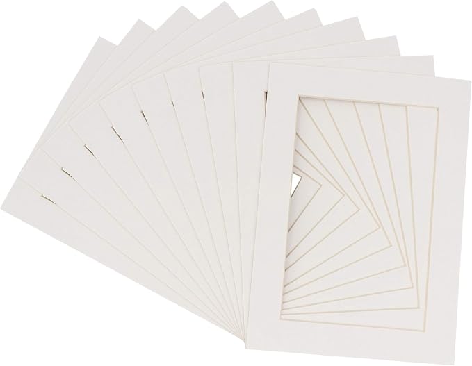 11x14 Mat for 12x16 Frame - Precut Mat Board Acid-Free Show Kit with Backing Board, and Clear Bags Textured White 11x14 Photo Matte For a 12x16 Picture Frame Matboard for Framing, Pack of 100 Mats by PosterPalooza
