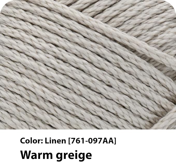 Lion Brand Yarn, 24/7 Cotton Yarn, Linen, Greige, 1 Pack | Light Worsted 100% Mercerized Cotton Yarn for Crochet, Knitting, Craft, 185 Yards of Natural Fiber for Tees, Bags, Dishcloths - Image 2