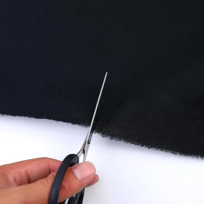 VDS 20 Yard Long, 100% Cotton Muslin Fabric 48” Inch Wide Black, Medium Weight Fabric Linen Textile for Backing Material Quilting Sewing Draping Apparel Cloths Crafts DIY Multipurpose - Image 6