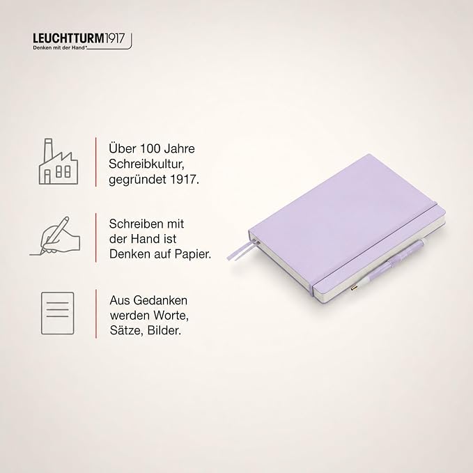 LEUCHTTURM1917 - Notebook Hardcover Medium A5-251 Numbered Pages for Writing and Journaling (Lilac, Plain) - Image 10