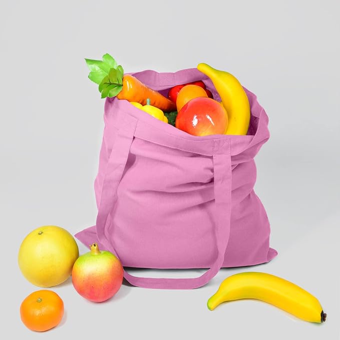 NPBAG 5 Pack 15'' X 16'' Baby Pink Cotton Tote Bags, Blank Bulk Cloth bags with 1pc of PTFE Teflon Sheet - Image 3
