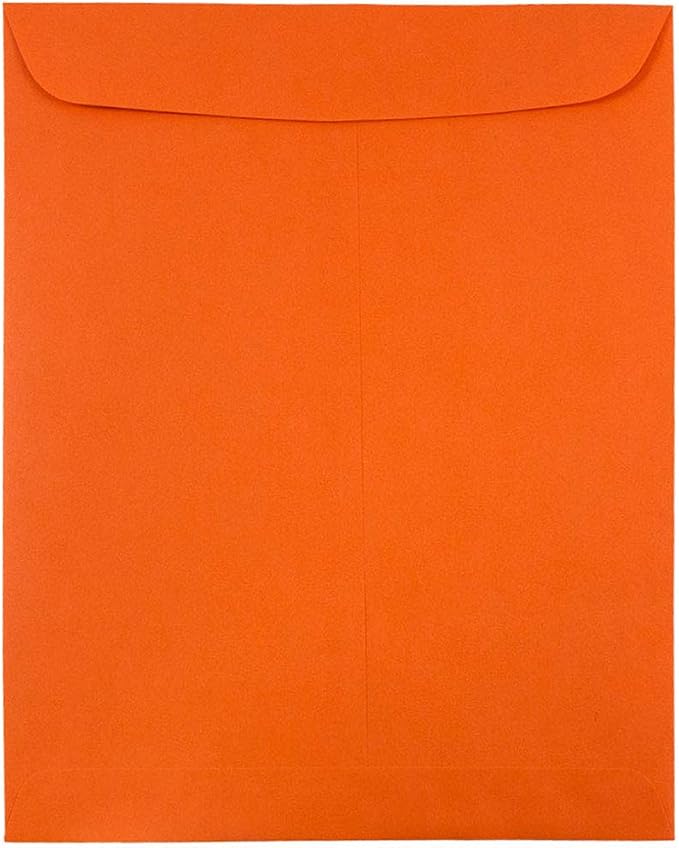 JAM PAPER 9 x 12 Open End Catalog Colored Envelopes - Orange Recycled - Bulk 500/Box by JAMPaper