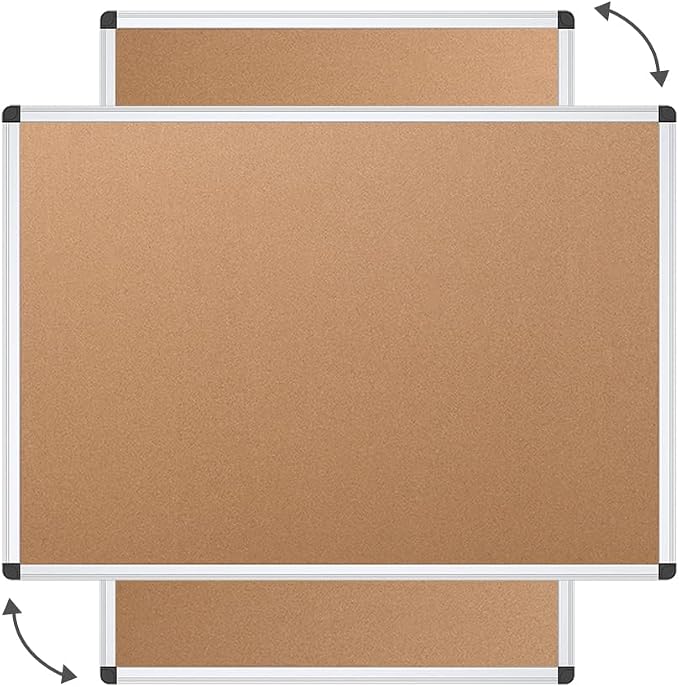 VIZ-PRO Cork Notice Board, 36 X 24 Inches, Silver Aluminium Frame - Image 3