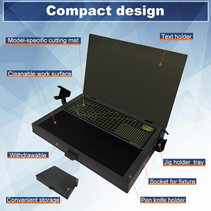 MWK-18 Model Assembly Gundam Model kitsTable Basic, Portable Model Building, Assembly, Cutting Worktable, Work Table with Movable Drawer, Dual Craft Cut Mat, Easy Folds for Storage - Image 2