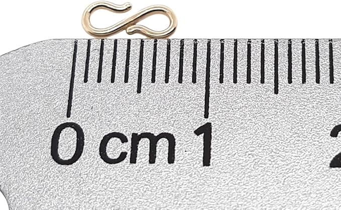 14K Solid Yellow Gold S-Hook Clasp, 7.5MM, 1pc Made in USA by CRAFT WIRE | 7.5x3.4x0.7mm, 14K Solid Yellow Gold S-Hook Clasp, DIY Jewelry Making, Jewelry Findings, Connectors for Necklace and Bracelet - Image 3