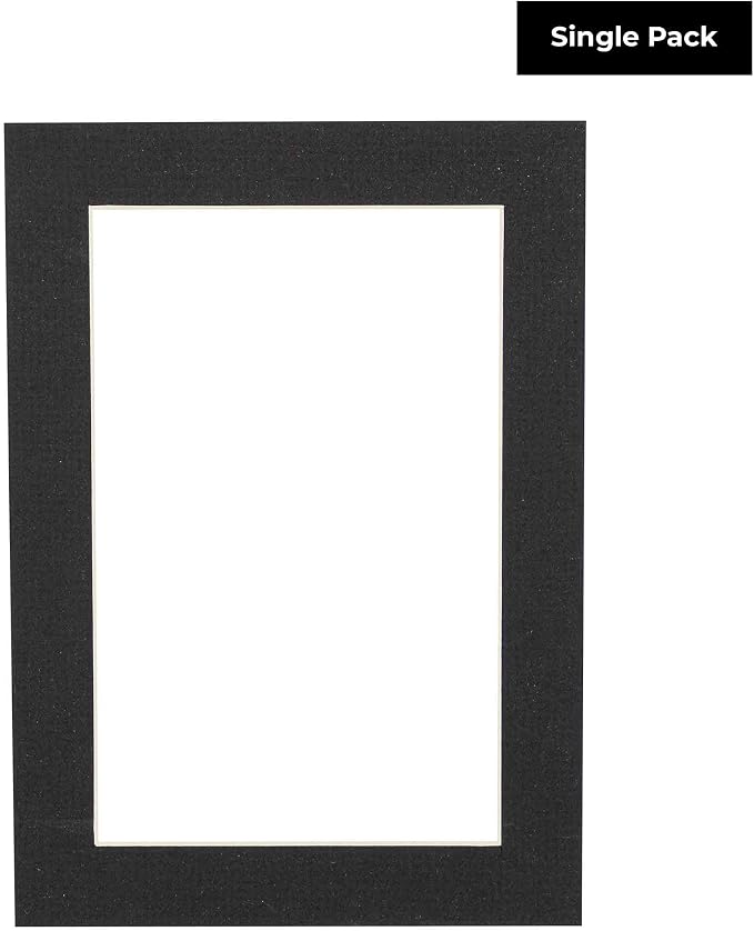 8x12 Mat for 11x14 Frame - Precut Mat Board Acid-Free Textured Black 8x12 Photo Matte For a 11x14 Picture Frame, Premium Matboard for Family Photos, Show Kits, Art, Picture Framing, Pack of 1 Mat - Image 2