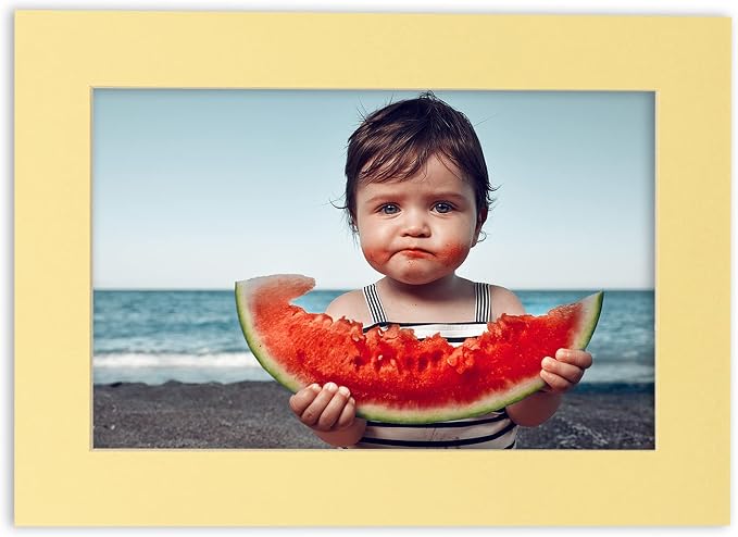 5x7 Mat for 8.5x11 Frame - Precut Mat Board Acid-Free Soft Yellow 5x7 Photo Matte For a 8.5x11 Picture Frame, Premium Matboard for Family Photos, Show Kits, Art, Picture Framing, Pack of 100 Mats - Image 6