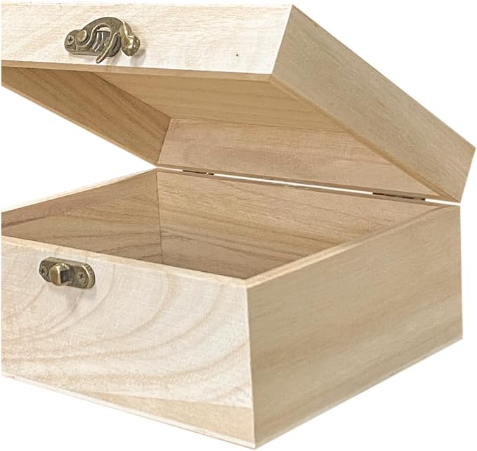 Cregugua 24-Pack Unfinished Wooden Box with Lid Rectangle Crafts Wood Box for Homemade DIY (5 x 6.7 x 3.1 In) - Image 5