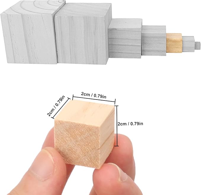 1000 PCS Premium 0.79 Inch Wooden Cubes, Natural Pine Wood Cubes for Crafts, Wood Blocks Ready for Artistic DIY Projects-Unleash Creativity with Blank Wood Blocks - Image 2