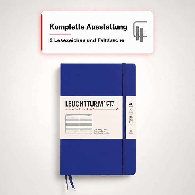 LEUCHTTURM1917 - Notebook Hardcover Medium A5-251 Numbered Pages for Writing and Journaling (Ink, Ruled) - Image 4