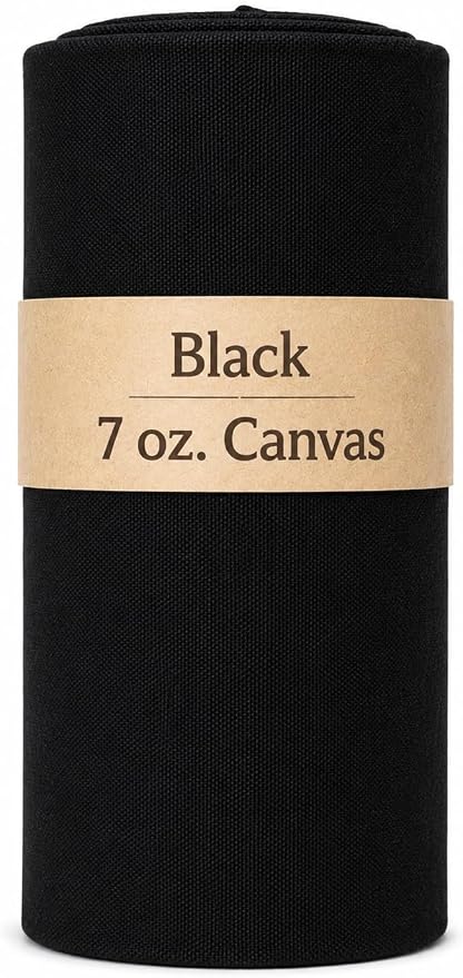 Sedona Designz 60" Wide Cotton Duck Canvas Fabric - 7oz Durable 100% Cotton (Black, 1 Yard) by SedonaDesignz