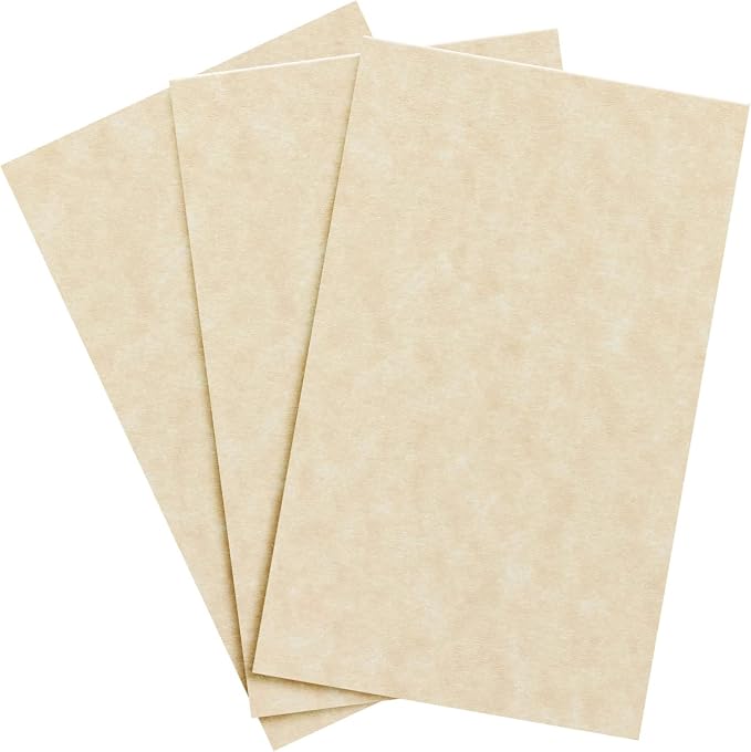 Aged Parchment Paper – Great for Certificates, Menus and Wedding Invitations | 24lb Bond / 60lb Text / 90GSM | 8.5" x 14" (Legal Size) Paper for Writing, Copy, Printing | 100 Sheets per Pack by SSuperfinePrinting