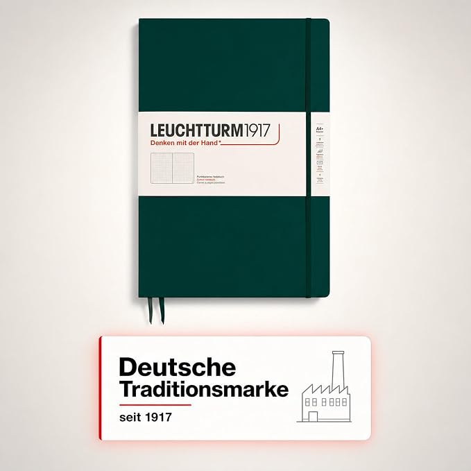 LEUCHTTURM1917 - Notebook Hardcover Master Slim A4+ - 123 Numbered Pages for Writing and Journaling (Forest Green, Dotted) - Image 7