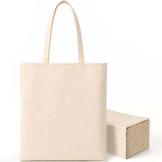 Phicorn Lightweight Cotton Tote Bags, 14 x 15.5 in, 5 oz Blank Canvas | Lightweight 100% cotton totes with reinforced stitching for DIY crafts, gifts, events, group projects, and light everyday use by Phicorn