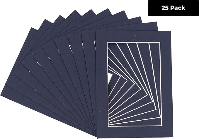 11x14 Mat for 12x16 Frame - Precut Mat Board Acid-Free Show Kit with Backing Board, and Clear Bags Navy 11x14 Photo Matte Made to Fit a 12x16 Picture Frame Matboard for Framing, Pack of 25 Mats - Image 2