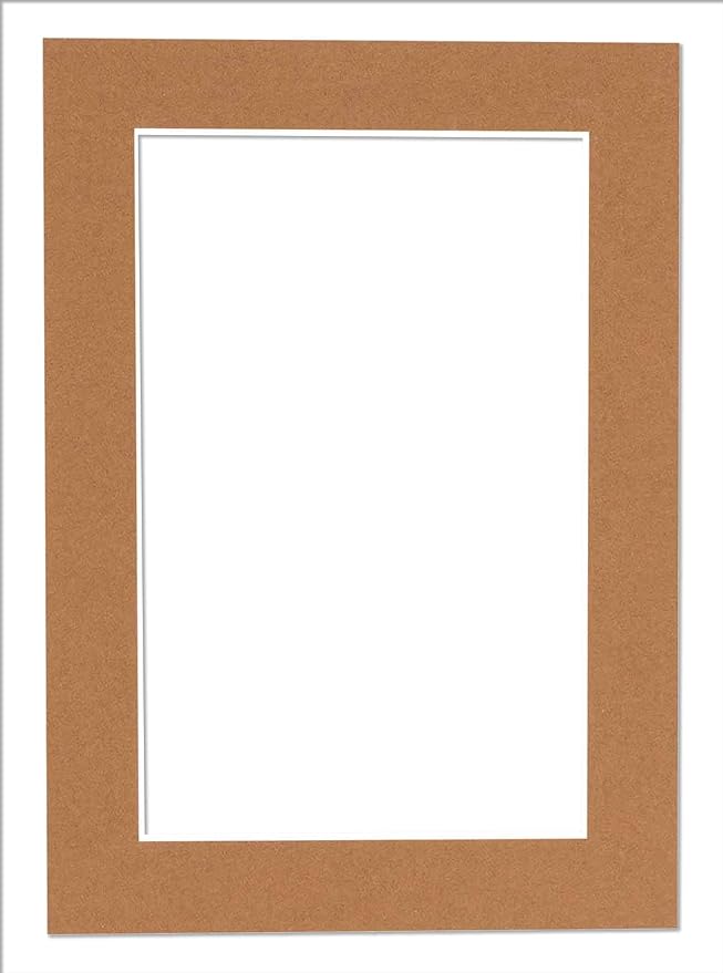 5x7 Mat for 8x10 Frame - Precut Mat Board Acid-Free Brown 5x7 Photo Matte Made to Fit a 8x10 Picture Frame, Premium Matboard for Family Photos, Show Kits, Art, Picture Framing, Pack of 1 Mat by PosterPalooza