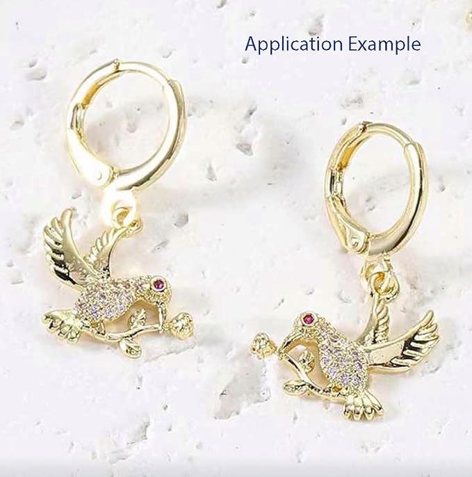 200pcs Adabele Tarnish Resistant Gold Round Huggie Earring Hooks 14mm | 18K Yellow Gold Plated Hinged Hoop Ear Wire, Open Loops to Attach Charms Gemstones Dangles Craft Earrings Jewelry Making - Image 6