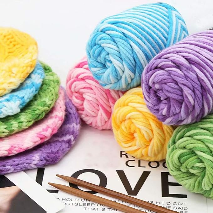 Red Black Soft Cotton Crochet Yarn 100g/0.22lb Rainbow Gradient DIY Knitting Yarn - Super Soft Warm for Sweater, Bag, Hat, Scarf - Image 7