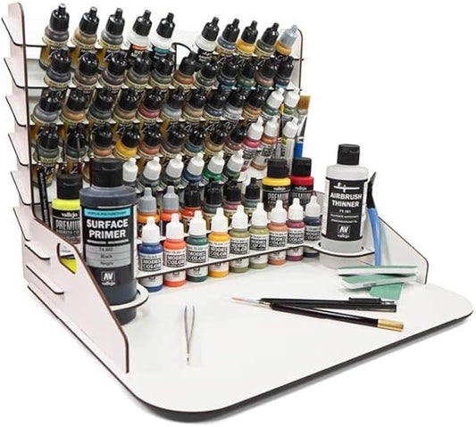 Vallejo - Paint Display and Work Station with Vertical Storage for Acylic Paints for Scale Models and Miniatures | Size 40 x 30 cm (15.75 in x 11.81 in)