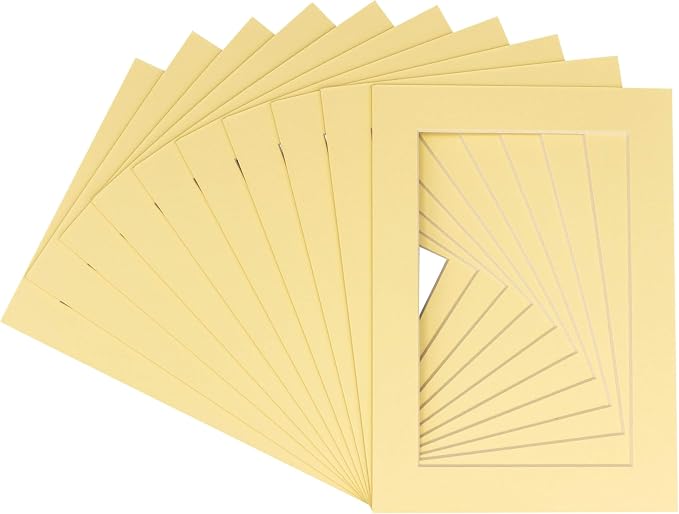 20x30 Mat for 24x36 Frame - Precut Mat Board Acid-Free Soft Yellow 20x30 Photo Matte For a 24x36 Picture Frame, Premium Matboard for Family Photos, Show Kits, Art, Picture Framing, Pack of 10 Mats - Image 3