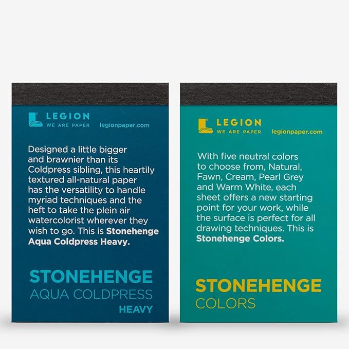 Stonehenge Aqua 100% Cotton Mini Pad Set: 12 Watercolor Mini Pads, 2.5 by 3.75 Inches, Assorted Weights, Coldpress and Hotpress for Wet and Dry Media - Image 4