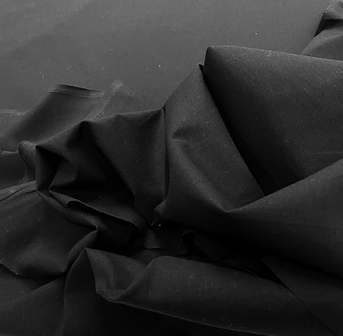 Mybecca Black 100% Cotton Muslin Fabric Textile Draping Fabric Wide: 58 inch 2-Yards (4.83 Feet x 6 Feet)(58" x 72") - Image 11