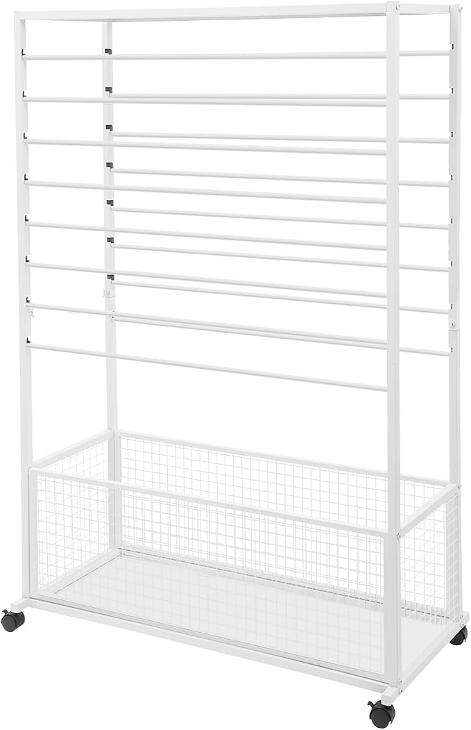 Ribbon Holder Organizer Rack, 16-Layer Ribbon Holder with Wheels | Double-Sided 16-Layer Ribbon Holder with Wheels, Wrapping Paper Ribbon Display Rack Storage Shelf for Craft Room - Image 8