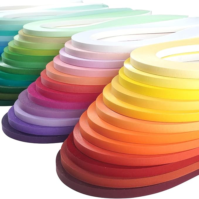 JUYA Solid-Color Quilling Strips Set 60 Colors 6000 Strips 5mm/0.20in | 60 Individually Packed Colors; 100 Strips Each; 10 Color Series; 39cm (15.35in) Long; Approx. 120 GSM - Image 2