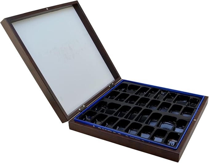 Metal Chess Set for Adults Egypt Pharaoh Figures,Handmade Pieces and Different Design Wooden Chess Board with Storage (Walnut)