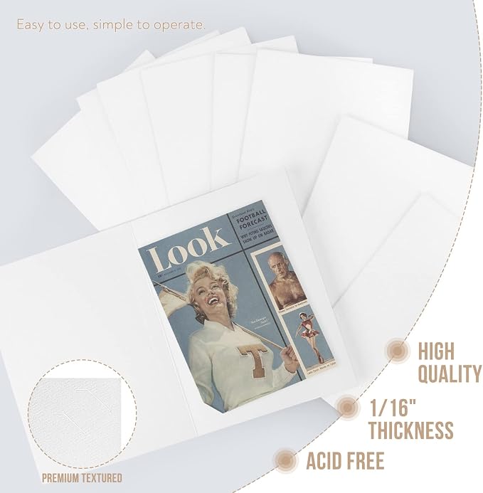 Golden State Art, Paper Photo Folders for 6x8/8x10 Picture 10 Pack, White | Cardboard Picture Frame, Paper Frame Cards, Greetings/Invitation Special Events, Graduation, Christmas, Wedding - Image 4