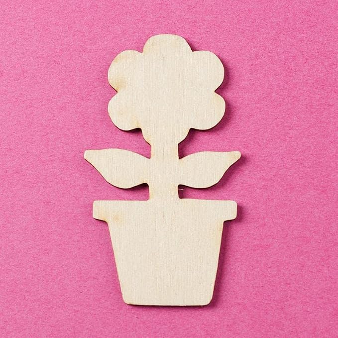 Pack of 24 Unfinished Wooden Flower Cutouts by Factory Direct Craft - Blank Wooden Craft Shapes to Paint as Daisy Flowers Fun DIY Project (Size: 4" x 2-1/4") by FactoryDirectCraft