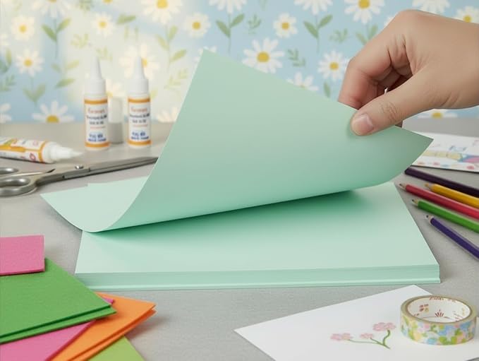 Vellum Bristol Cover 67 Pound, Smooth Finish, 250 Sheets Pack. – Premium Heavyweight Cardstock for Crafting, Printing, and Professional Projects, Acid-Free. (10, Green, 8.5"x11") - Image 2