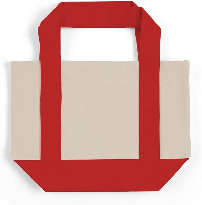 TBF 12 Pack Mini Iconic Canvas Shopping Bags with Gusset – Reusable Eco-Friendly Tote Bags with Handles - Image 4